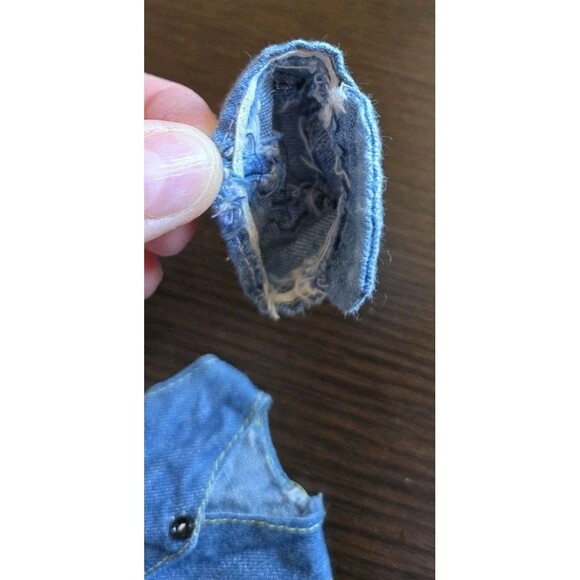 Vintage 1980s Barbie? Clone Mod? Doll Outfit Blue Jean Denim Vest & Newsboy Hat - Picture 5 of 10